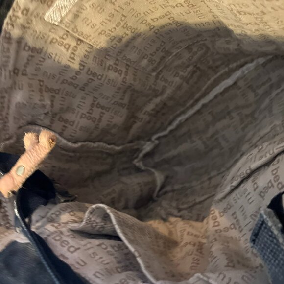 Bed Stu Hawkeye Black Canvas Bohemian Hippie Satchel/Tote/Backpack/Computer Bag - Picture 8 of 11